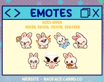 SKZOO LEEBIT Emotes | 7 Rabbit Emotes/Sticker for Twitch, Youtube, Discord, WhatsApp