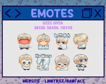 Love and Deepspace Xavier Emotes: 8 + 5 Emotes for Twitch, Youtube and Discord (Digital Download)