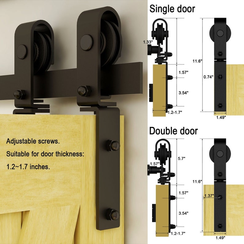 Bifolding Sliding Barn Door Hardware Kit Heavy Duty Roller Etsy
