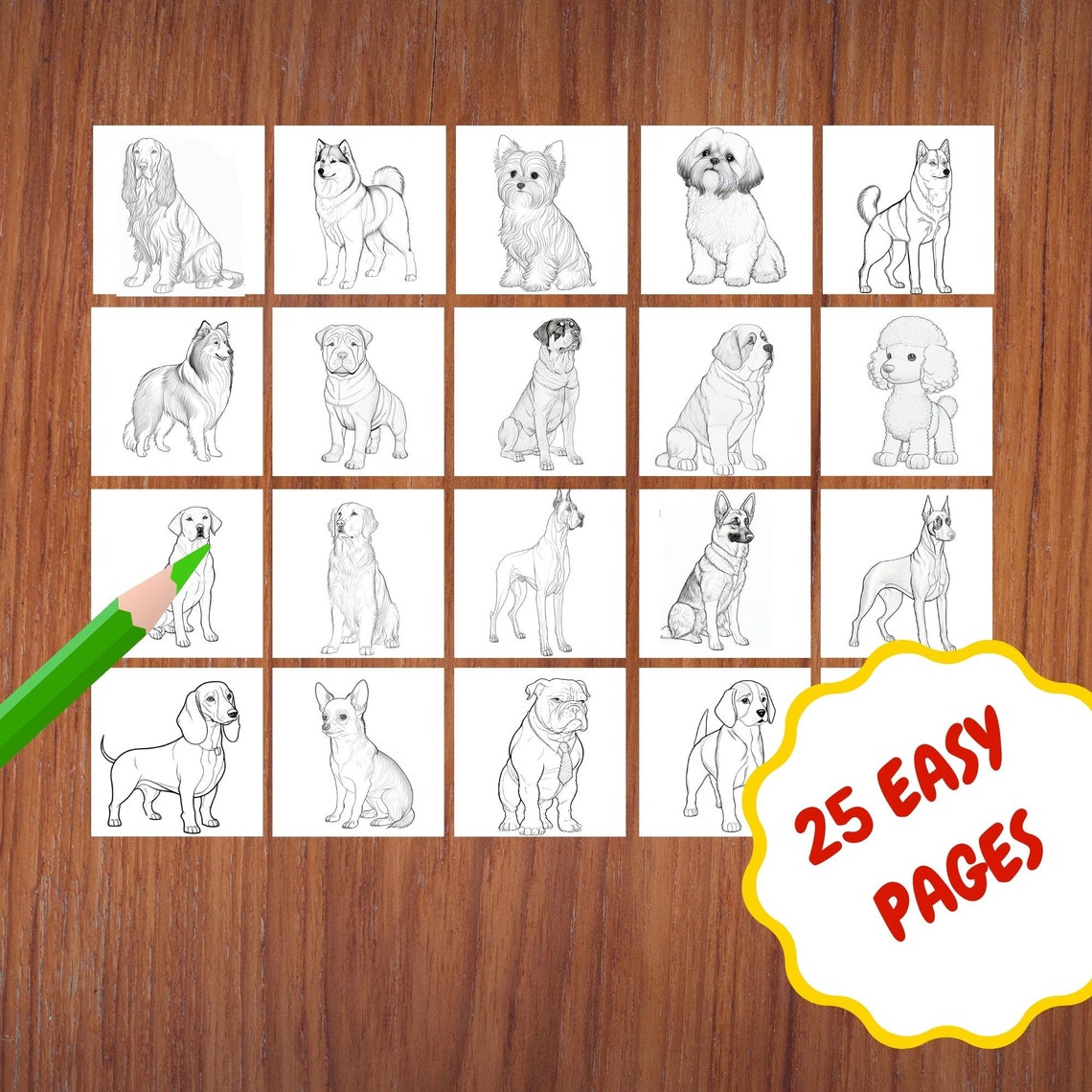 Another Printable Cute Dog Coloring Pages | Easy Fun Coloring Book | 25 Dog