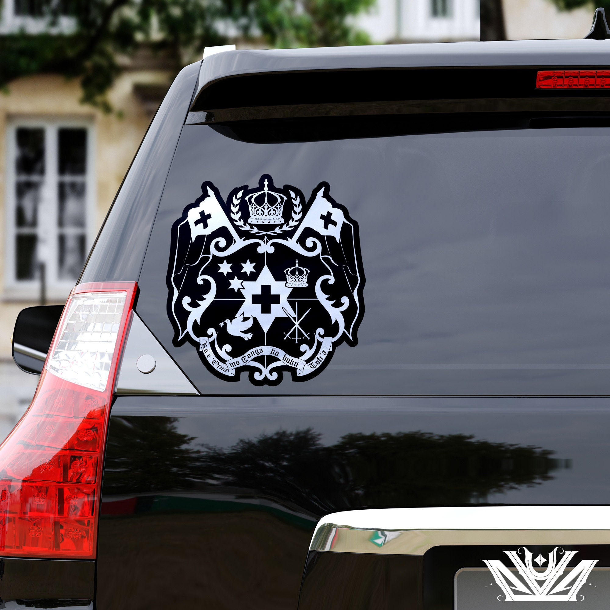 Tongan Black and White Coat of Arms Vinyl Car Sticker Etsy
