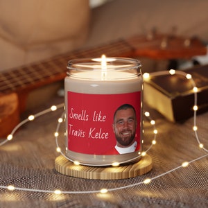 Travis Kelce Candle | “Smells Like Kelce” Funny Gift | Chiefs Football Candle | NFL Crush Gag Gift | Football Scented Humor