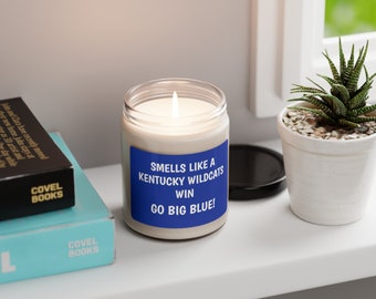 Kentucky Wildcats Candle: Vanilla Scented, “Go Big Blue” Fan Gift