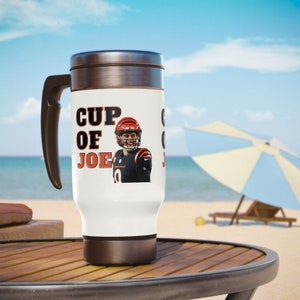 Joe Burrow Coffee Mug | “Cup of Joe” Bengals Fan Gift | Funny Football Mug for Game Day | Burrow Gift for Him | Who Dey Caffeine Cup