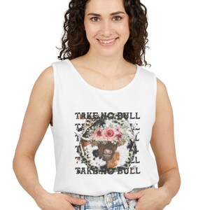 Cowprint Rodeo Tank Top, Country Girl Sleeveless Shirt, Unisex Cowprint Tank, Take No Bull Muscle Tee, Country Western Tank, Rodeo Apparel