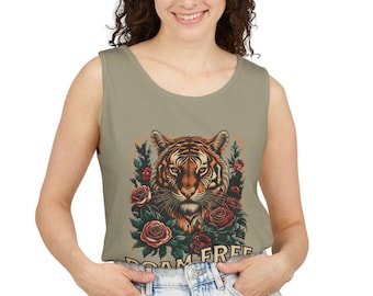 Tiger head, Roam Free, Stay Wild shirt, Tiger tank top, Summer tank top, Unisex tank, Tiger tee, Men&#39;s Tiger shirt, gift for him