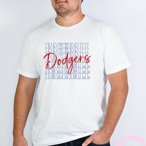 LA baseball shirt | Dodger shirt | Dodger baseball | mens Baseball shirt | playoff baseball | Womens Dodgers shirt | Red White Blue Baseball