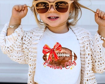 Toddler Kansas City Shirt, Coquette Football Tee