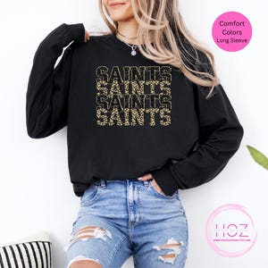 Saints football Long Sleeve T-Shirt, Nola Tshirt, Carr Tshirt, Fresno Football tee, Cheetah Faux Glitter Football, Louisianna football