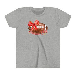 Kids Kansas City Football T-shirt, Coquette Football Shirt image 6