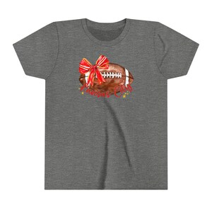 Kids Kansas City Football T-shirt, Coquette Football Shirt image 5
