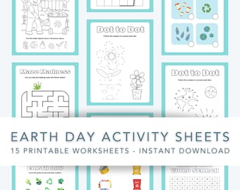 Earth Day Aktivitäten Buch: Ausmalbilder & Arbeitsblätter (PDF)