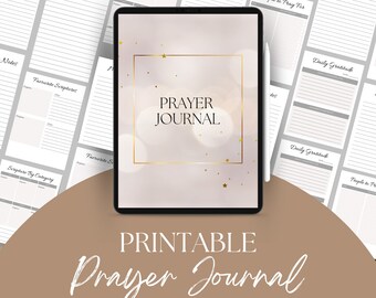22ページの祈りの日記、祈りのテンプレート、聖書研究、デジタル日記、印刷可能な祈りの日記、キリスト教の反省日記
