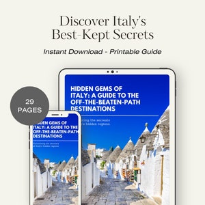Guia de viagem da Itália, destinos fora do comum na Itália, joias escondidas na Itália, guia de viagem da Itália para impressão, download digital em PDF