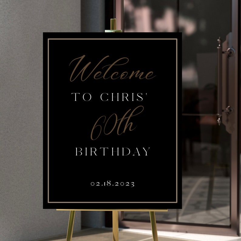 60th Birthday Invitation Brown and Black 60th Birthday - Etsy
