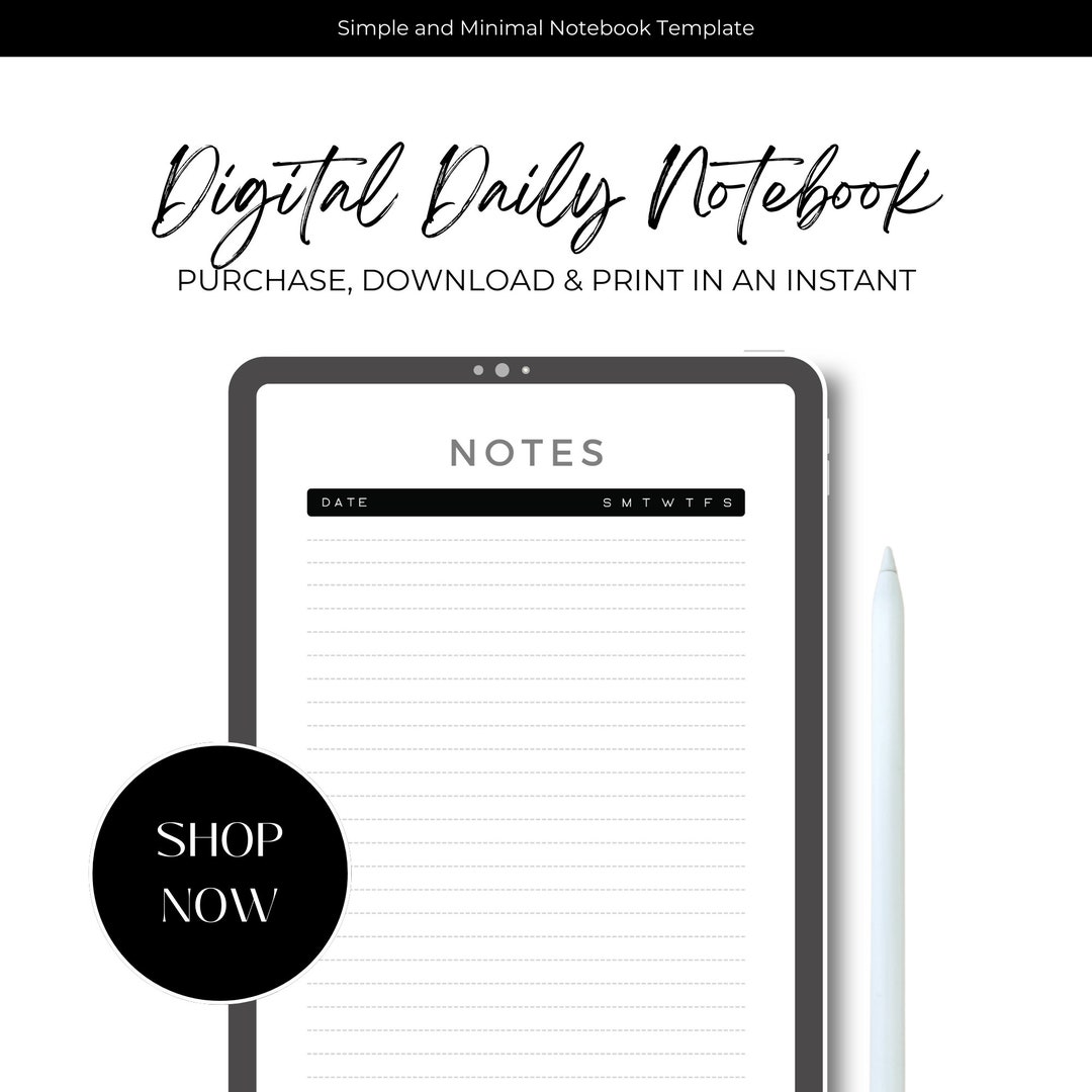 Minimalist Printable Notebook: Weekly Planner, To-do List (digital ...