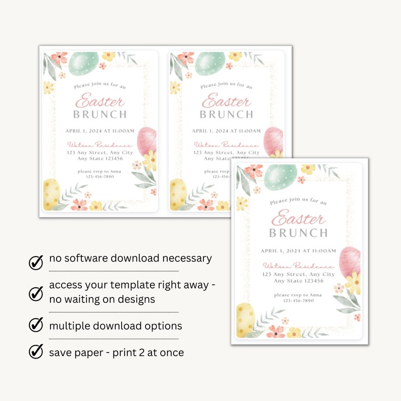 Easter Party Invite, Easter Invitation, Easter Brunch Invitation ...