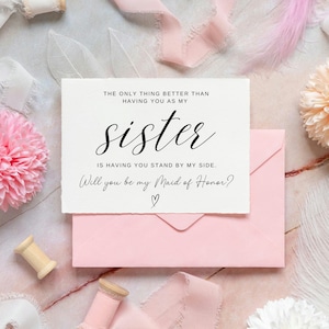 Druckbare Schwester Trauzeugin Karte, minimalistische Trauzeugin Vorschlag Karte, willst du meine Trauzeugin sein Karte, bearbeitbare Hochzeitskarte