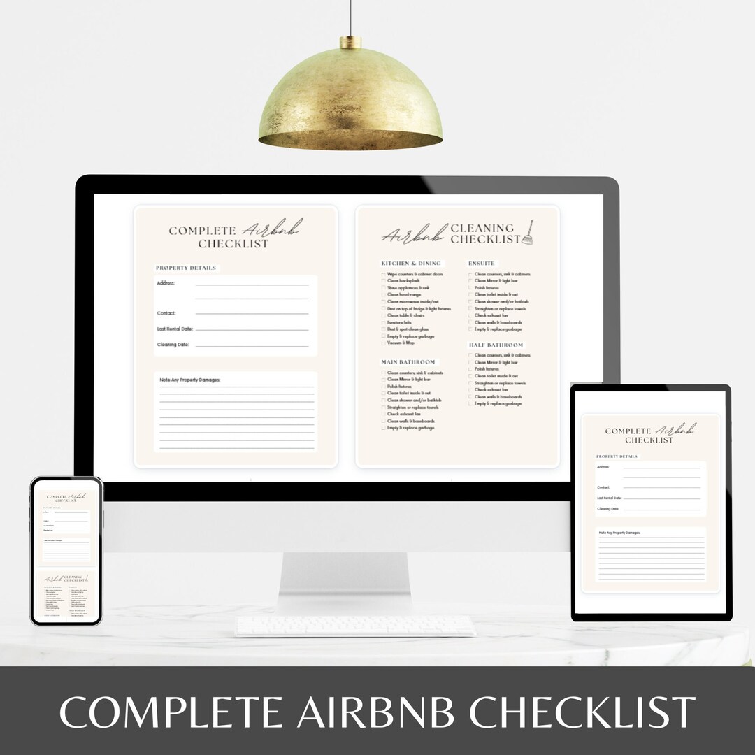 Printable Vacation Home Cleaning Checklist Airbnb Inventory Etsy