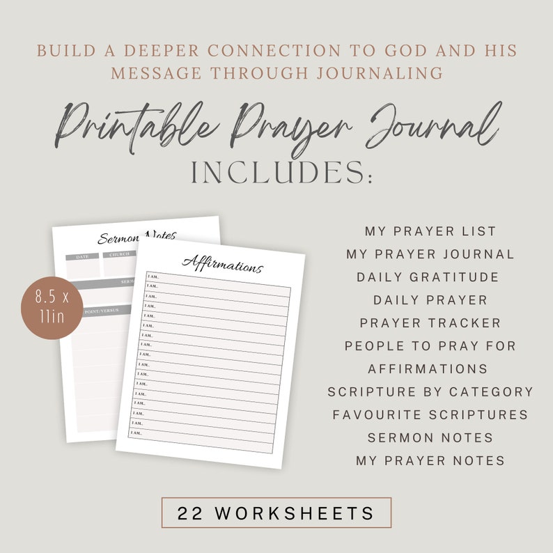Christian Prayer Journal, Bible Study Guide, Gratitude Journal, Digital Bible Study Journal 