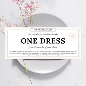 Cartão de Proposta "Quer Ser Minha Madrinha?", Certificado de Vestido de Madrinha, Ideia Engraçada de Presente para Madrinha, Voucher para Vestido Rosa-claro, Canva Editável