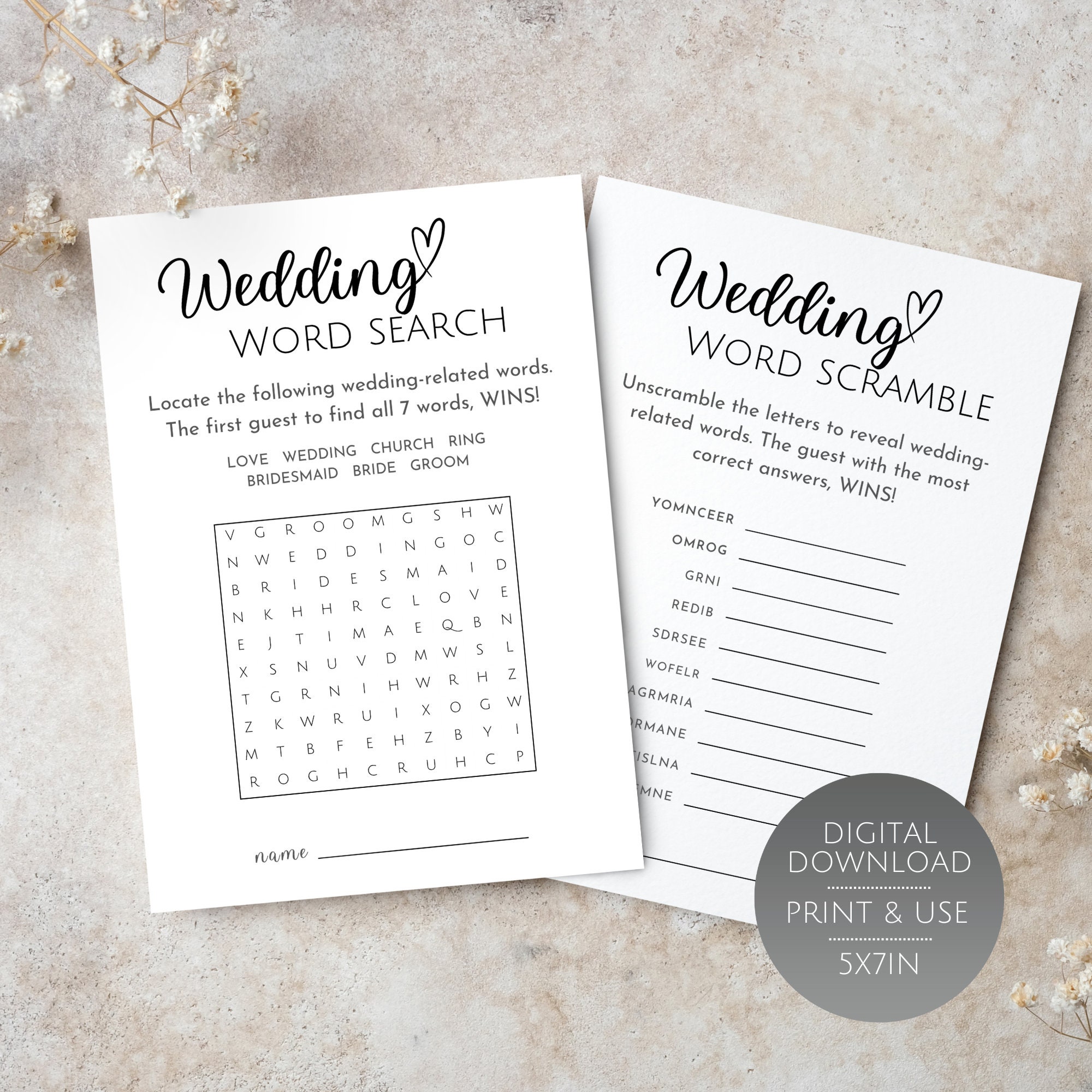 Fun Bridal Shower Games, Editable Bridal Shower Game Templates, Wedding ...