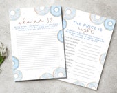 Editable Blue Donuts Baby Sprinkle Game Bundle, Boy Donuts Baby Shower Game Pack, Sprinkled with Love Shower, Donuts Shower Games
