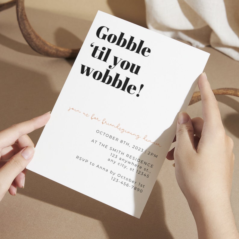 Gobble 'Til You Wobble Invitation Template Download