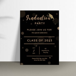 Graduation Party Stationery Set, Graduation Advice and Quotes Bundle, Editable Class of 2023 Party Invite, Celebration Quotes Printable Art