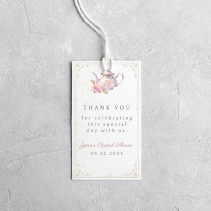 Étiquette de remerciement pour le thé nuptiale de douche, carte de remerciement imprimable pour le thé nuptiale, brunch de la mariée, modèle de remerciement pour le thé nuptiale