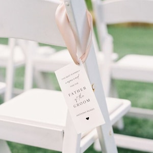 Minimalist Wedding Chair Tag, Editable Seating Tag Template, Printable Chair Tags, Elegant Wedding Chair Tag, Reserved Wedding Seating Tag