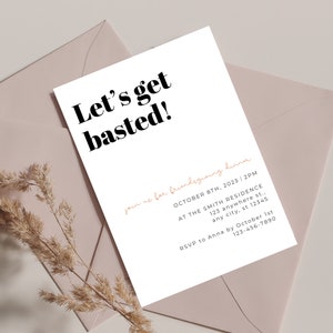 Let&#39;s Get Basted Friendsgiving Invitation Download, Funny Friendsgiving Invite, Thanksgiving Dinner Invite, Editable Printable Template