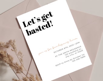 Funny Friendsgiving Invitation: Let's Get Basted, Editable Template (Digital Download)