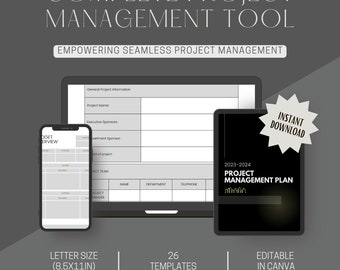 Editable Project Management Planner, Task Tracker, To Do List Template, Project Planner Printable, Productivity Planner, Digital Download
