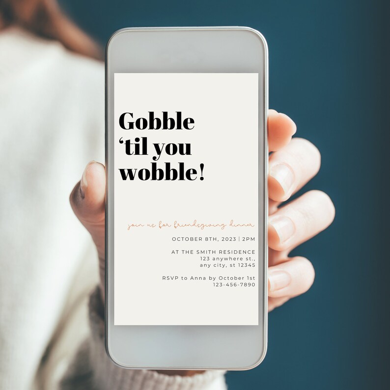 Gobble 'Til You Wobble Invitation Template Download