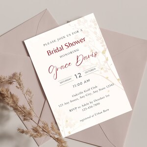 Fall Bridal Shower Invitation, Autumn Bridal Shower Invite, Fall Bridal Shower, Editable Bridal Shower Template, Fall Wedding Shower Invite