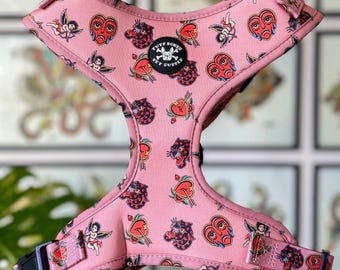 Valentine Traditional Tattoo Adjustable Dog Harness