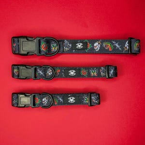 Traditional Tattoo Black Adjustable Tuff Bones Pet Supply Dog Collar