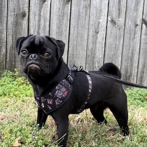 Traditional Tattoo Black Adjustable Tuff Bones Pet Supply Dog Harness image 3