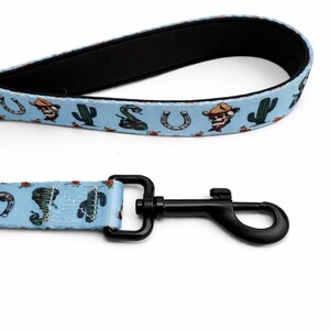Western Traditional Tattoo Blue Tuff Bones Pet Supply Dog Leash