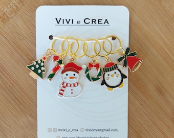 Christmas Penguin stitchmarker/marcapunti