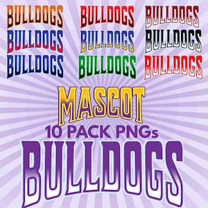 Bulldog Mascot PNG Bundle: School Spirit Clipart (Digital Download)