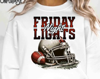 Friday Night Lights Football Design: Game Day PNG, SVG (Digital Download)