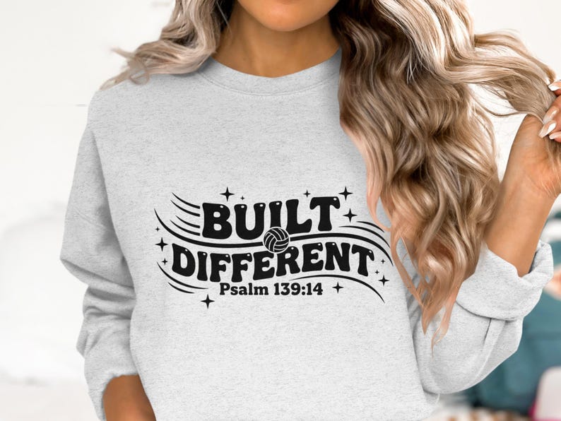 Built Different Christian Sweatshirt, Psalm 139:14, Inspirational Religious Unisex Pullover, Winter Fashion Top