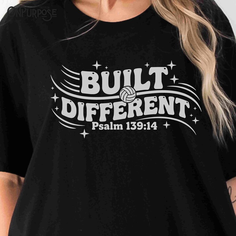 Women's Grey T-Shirt with 'Built Different' Psalm 139:14 Graphic, Casual Christian Tee