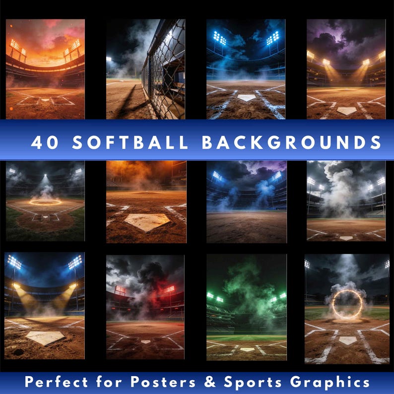 Softball Stadium Backgrounds | 40 Dramatic Sports Poster Graphics ...