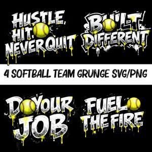 Diseño de grafiti del equipo de sóftbol (archivos digitales PNG/SVG)