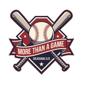 Baseball Verse PNG, Christian Sports Emblem (Digital Download)