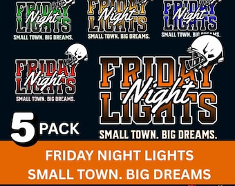Friday Night Lights PNG Bundle: Football Game Day Sublimation (Digital Download)