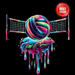 Imagem PNG de gotejamento de vôlei: Gráfico de fluxo de cortada neon (SVG, Download Digital)